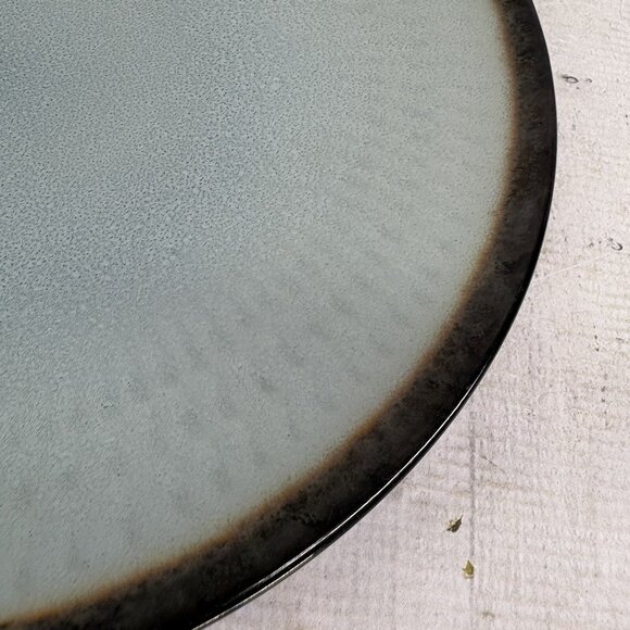 Food Network ANGELICA Light Blue Bronze Metallic Stoneware Dinner Plates Set 4 - Picture 13 of 16